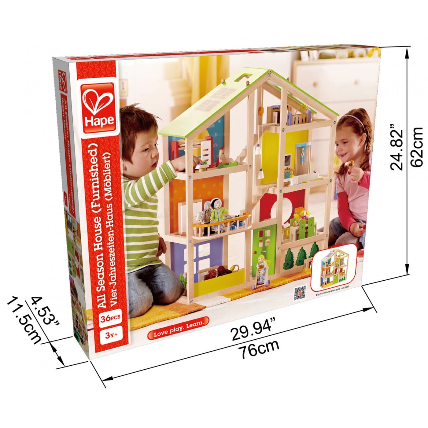 Hape Happy Family Ξύλινο Σπίτι All Season House E3401 | Toys-shop.gr