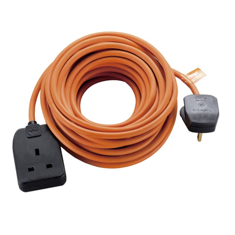 Masterplug BOG10O 10M 1 Socket Extension Lead Heavy Duty Orange Highly ...