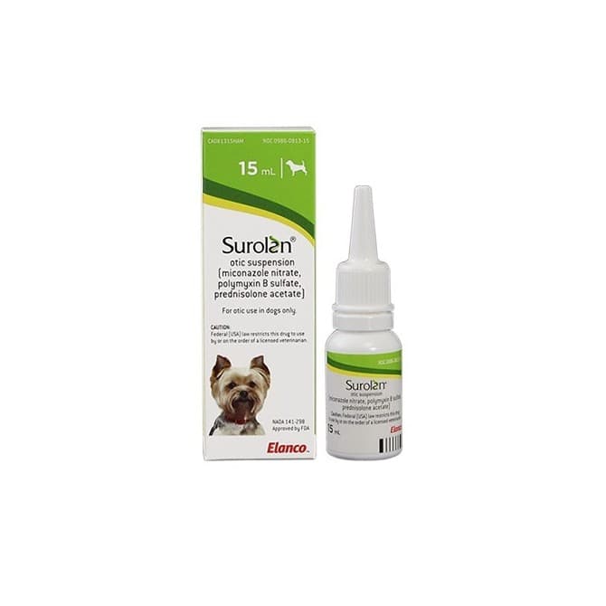 15ml Surolan Ear Drops: Otitis externa treatment for Dogs and Cats