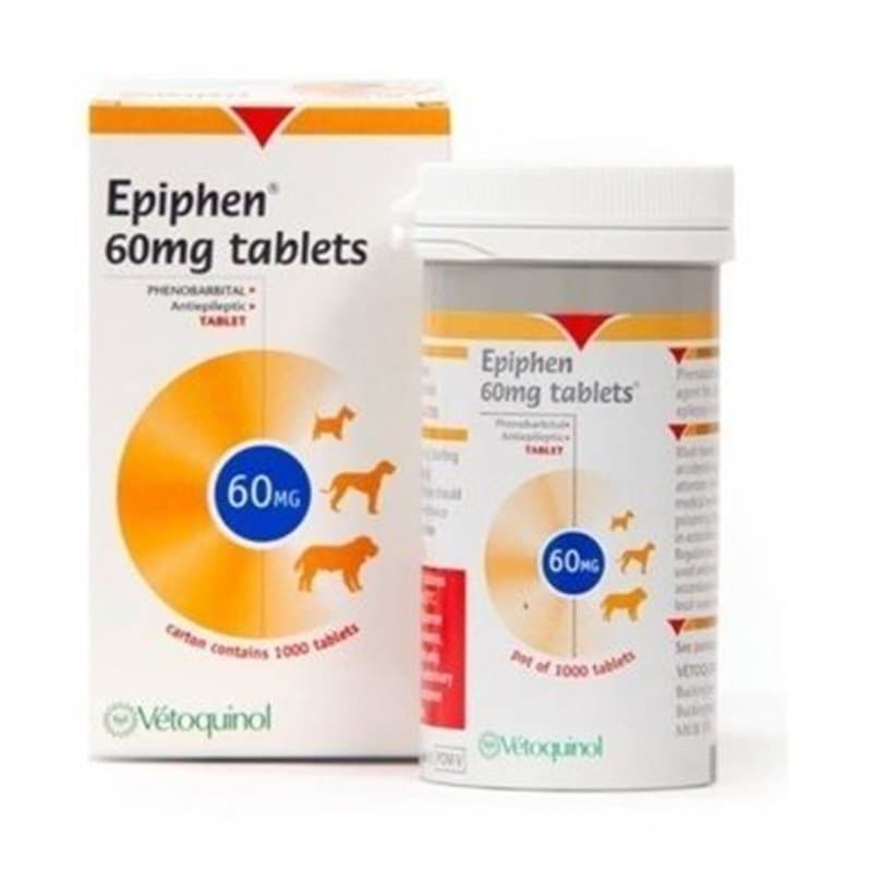 Epiphen 60mg phenobarbital tablets for dogs, Vetoquinol
