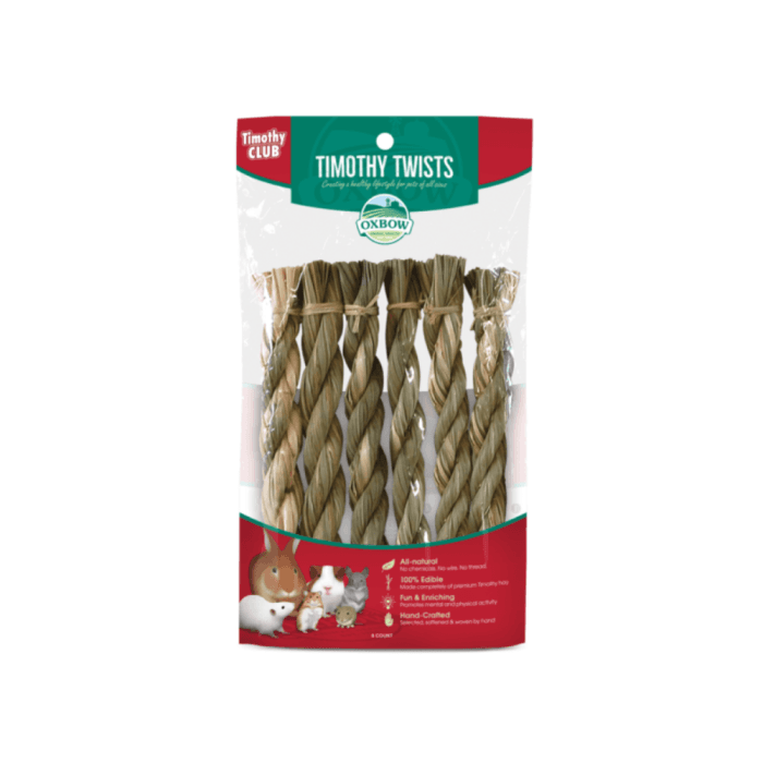 Oxbow Timothy Club Hay Twists Small Animal Toy 6 Pack VetShopMax
