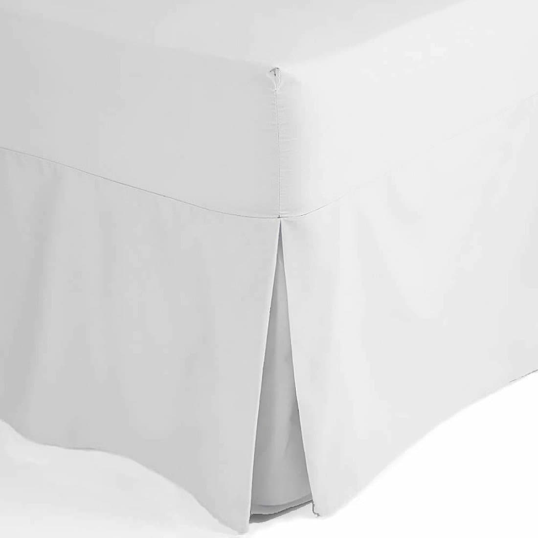 Double Valance Sheet in White 400 Thread Count Cotton by Victoria Linen UK