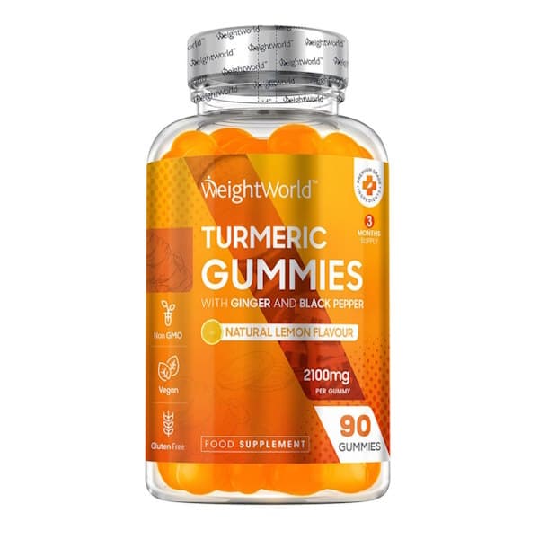 Turmeric Gummies 2100mg w/Ginger & Black Pepper x 90 - Weightworld ...
