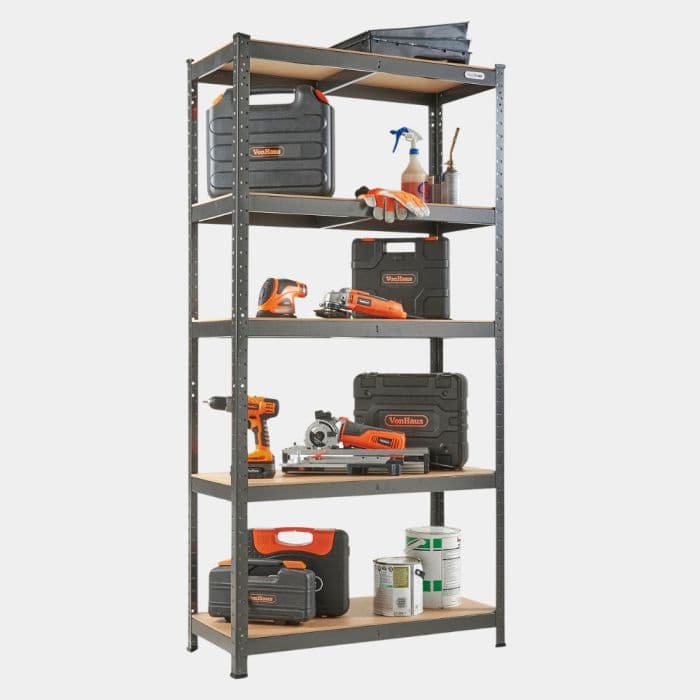 1.8m 5 Tier Racking Unit | Garage Shelving | VonHaus