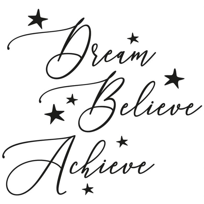 The Range Inspirational Word Art Canvas - Dream Believe Achieve
