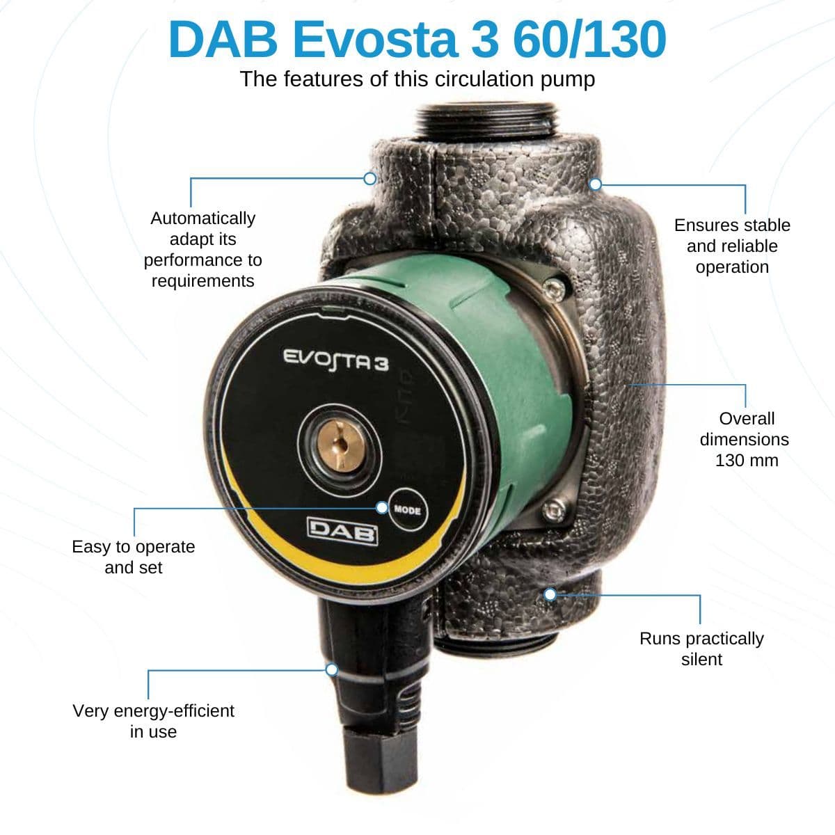 DAB Evosta 3 60/130 - Central heating pump | Waterpump.co.uk