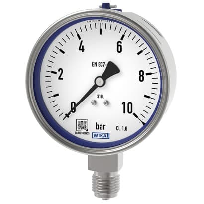Bourdon tube pressure gauge, standard version - WIKA