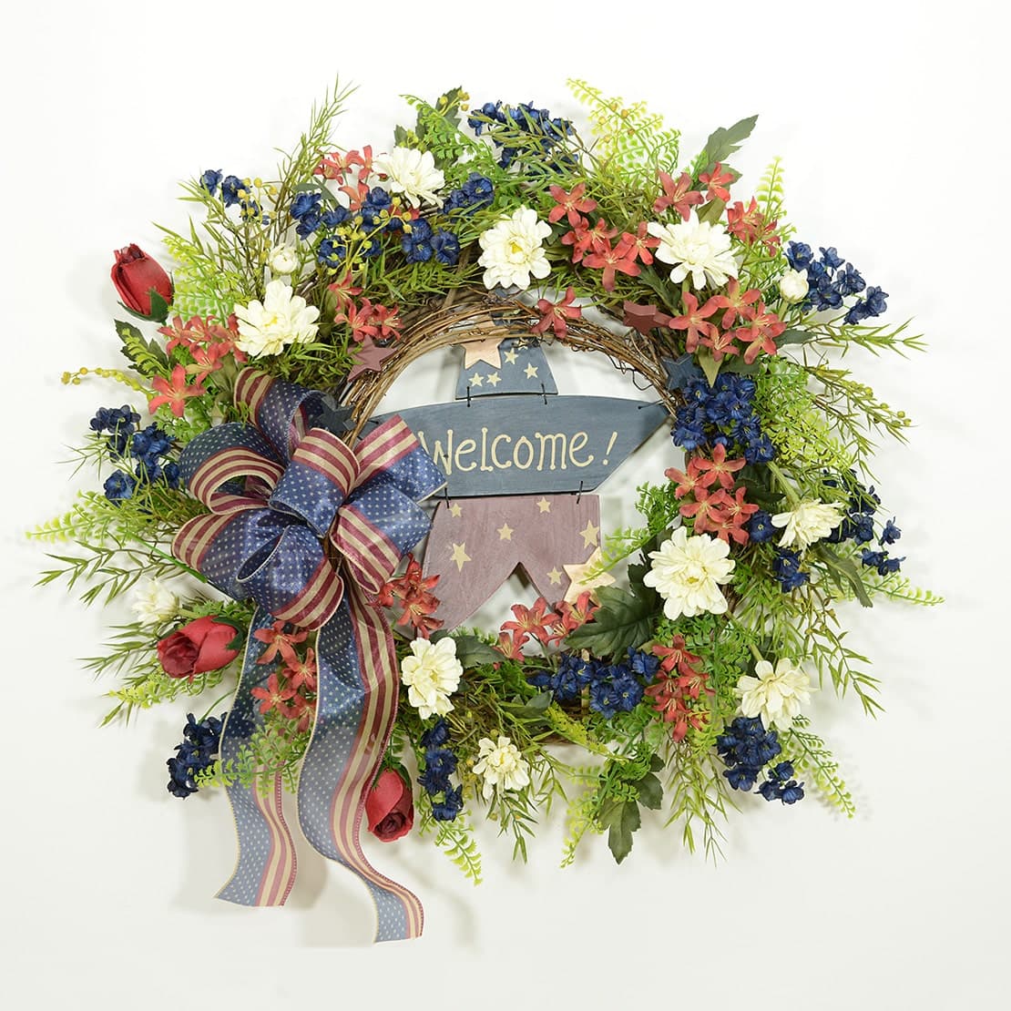 Patriotic Stars & Stripes Summer Wreath - Wreaths Unlimited