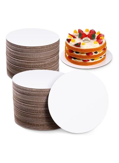 50 Pack Round Cake Boards Circle Cardboard Base Boards Grease Proof ...